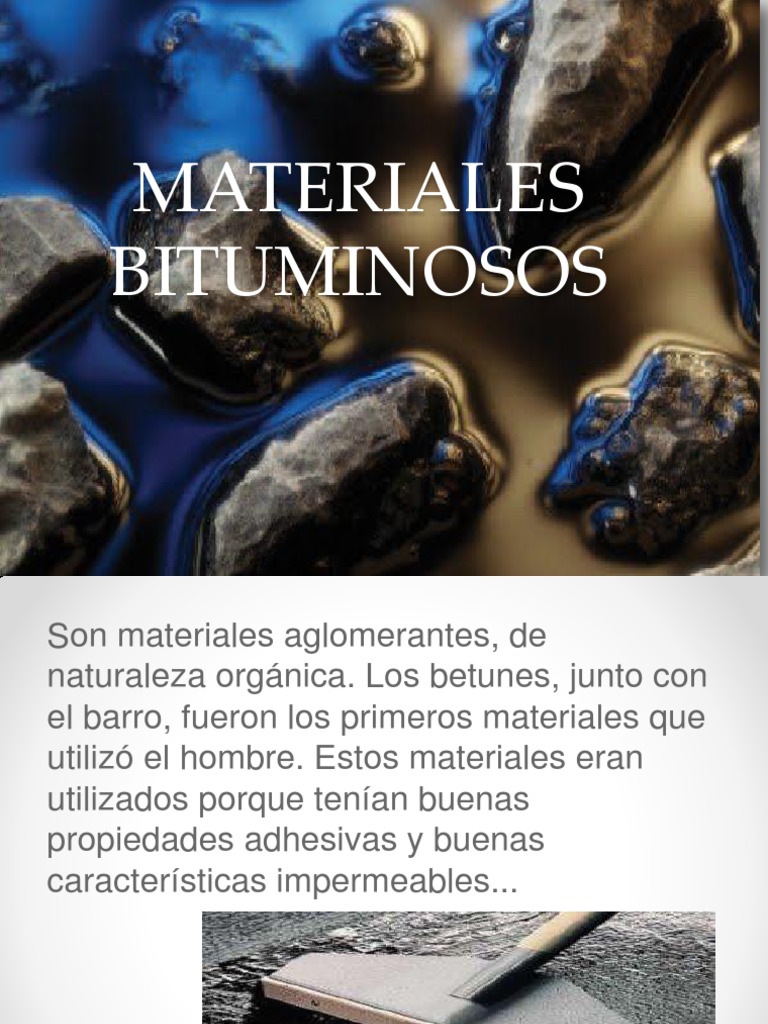 Materiales Bituminosos en Construcción | PDF | Sustancias químicas ...