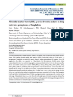 Molecular Marker Based (SSR) Genetic Diversity Analysis in Deep Water Rice Germplasms of Bangladesh