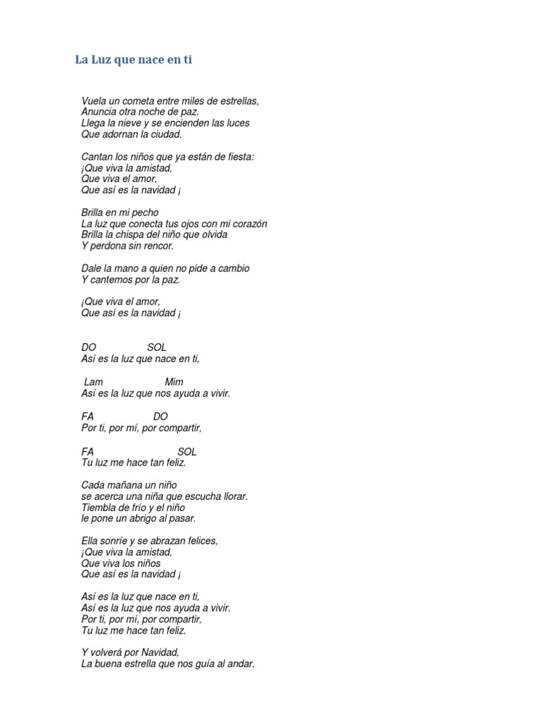 La Luz Que Nace en Ti ACORDES