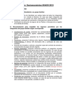 Acreditaciión Socioeconómica 2013. Documentos de respaldo a presentar.