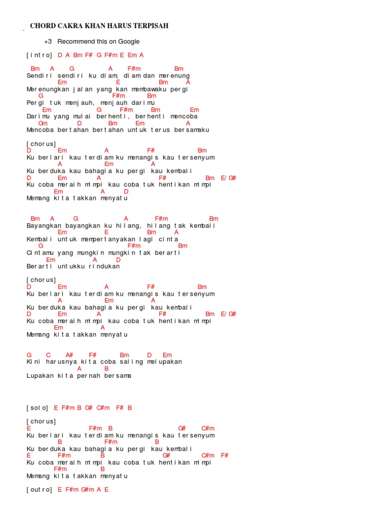 Teruskanlah Chord