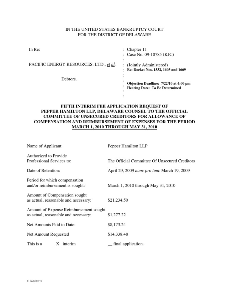 Re: Docket Nos. 1532, 1603 and 1669 | PDF | Chapter 11 | Bankruptcy