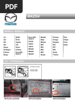 RX8 Mazda Colour Information