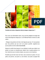 Combien de Fruits Et Légumes Dois-Je Manger Chaque Jour