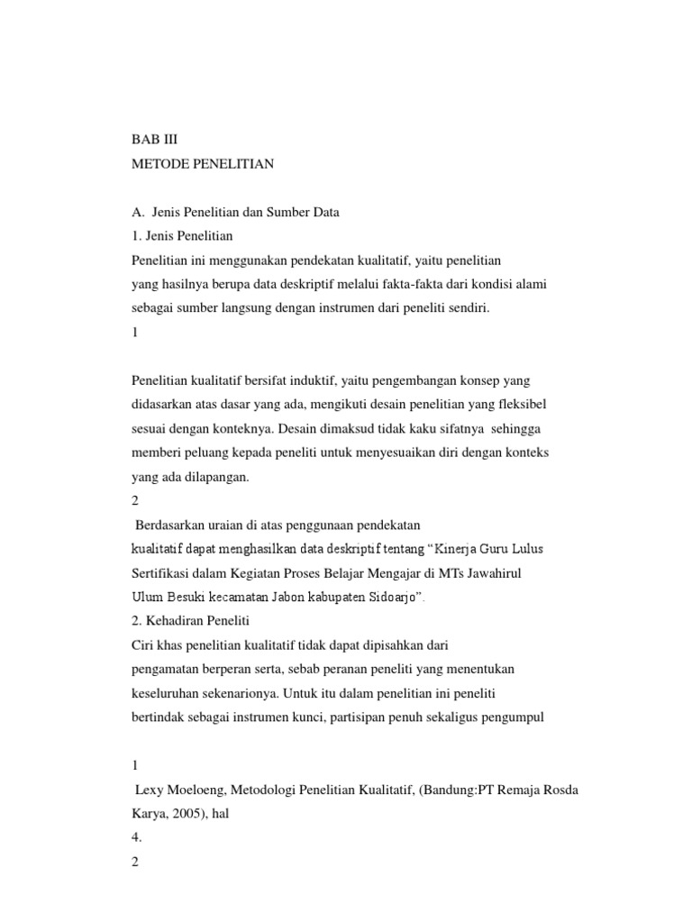 Jenis Dan Sumber Data Penelitian Kualitatif