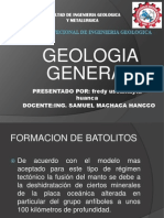 Escuela Profecional de Ingenieria Geologica Trabajo de Formacion de Batolitos