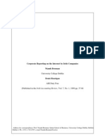 Brennan, Niamh and Hourigan, Denis (2000) Corporate Reporting On The Internet by Irish Companies, Irish Accounting Review 7 (1) : 37-68.