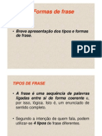 Tipos e Formas de Frase