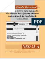 Sistema de Tuberia de Transporte de Oxigeno en Procesos Industriales de La Fundicion de Concentrado