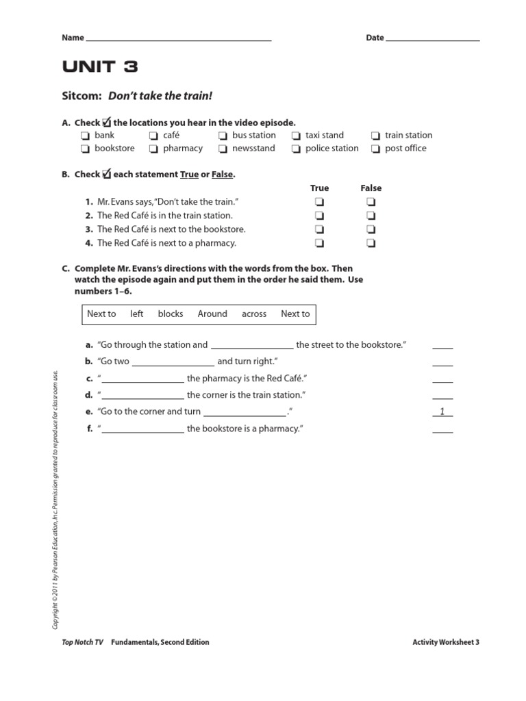 UNIT 03 Video Worksheets PDF