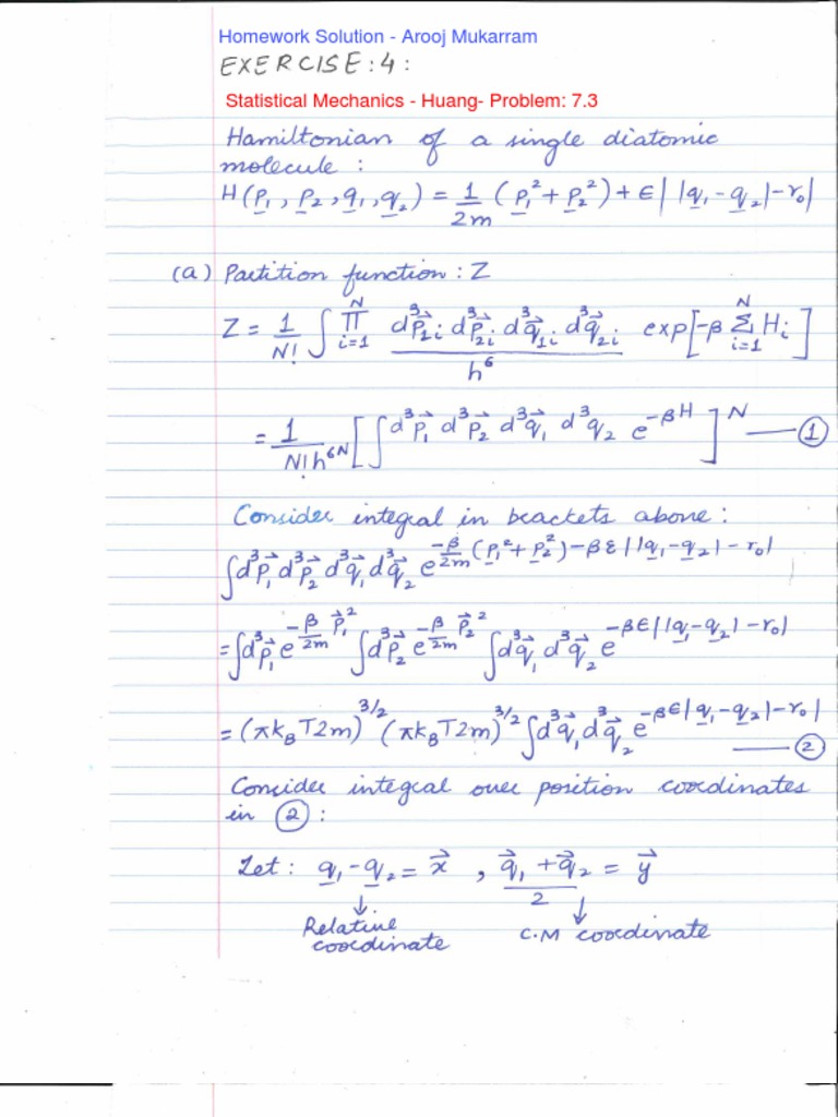 Sethna Statistical Mechanics Solutions Manual