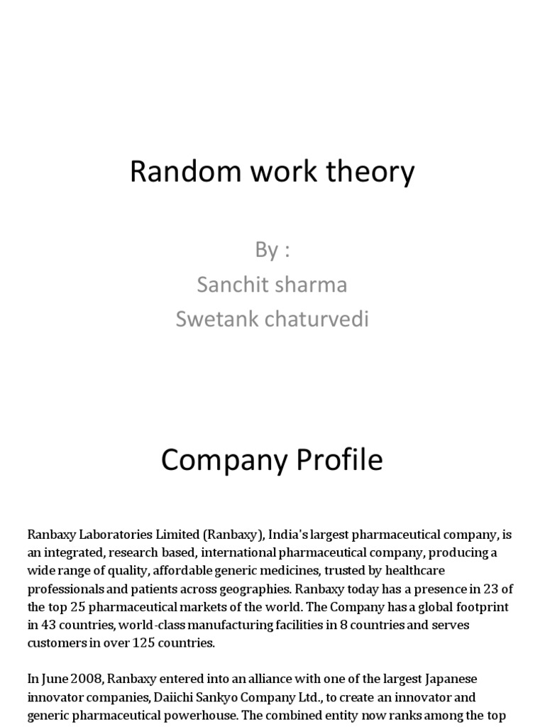 Random Work Theory: By: Sanchit Sharma Swetank Chaturvedi | PDF | Self ...