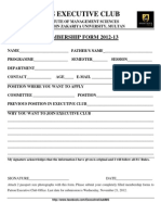 Ims Executive Club Membership Form 2012-13