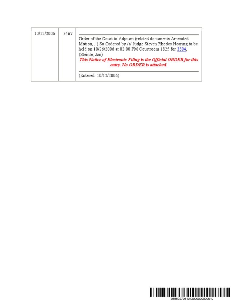 This Notice of Electronic Filing Is The Official ORDER For This Entry ...
