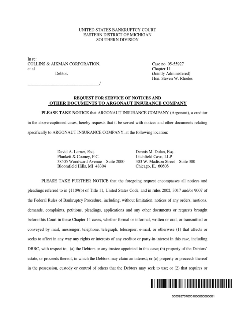 Other Documents To Argonaut Insurance Company Request For Service of