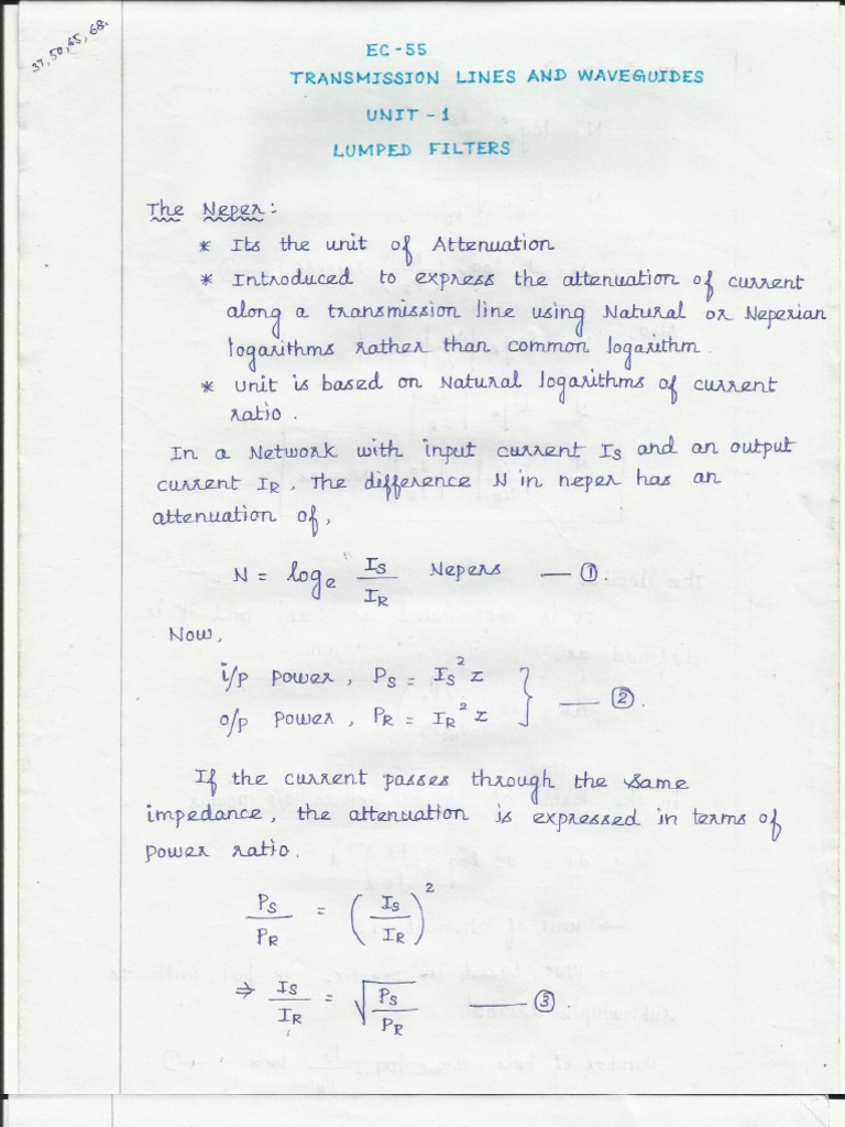 Transmission Lines and Wave Guides - Unit 1 | PDF