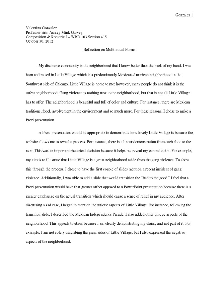 Rough Draft of Multimodal Essay Communication