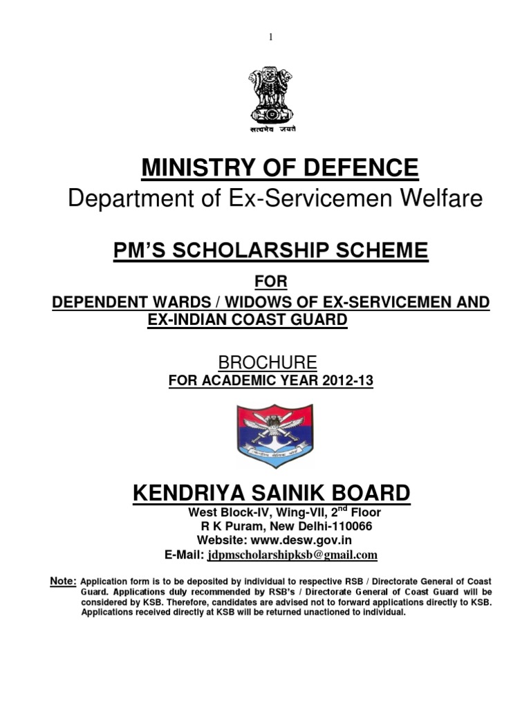 Ministry of Defence: Department of Ex-Servicemen Welfare | PDF ...