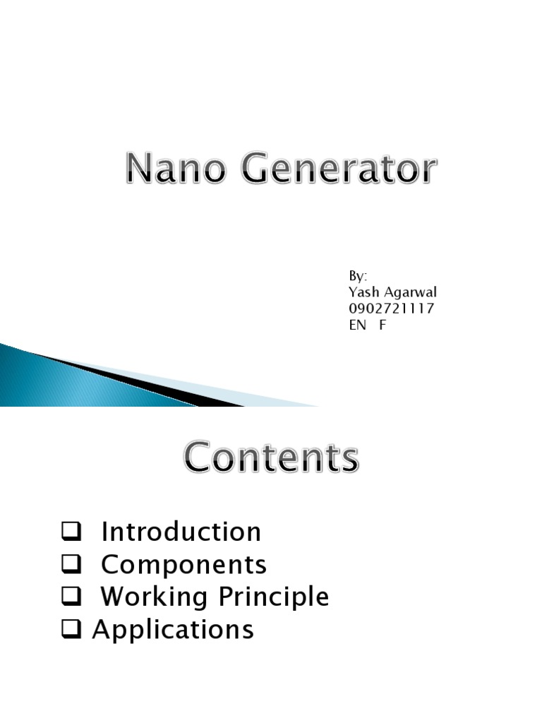 Nanogenerators: Powering Medical Innovations | PDF | Nanowire ...