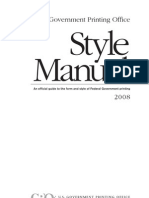 U.S. Government Printing Office Style Manual 2008