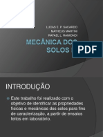 MECÂNICA DOS SOLOS I - apresentação resultados