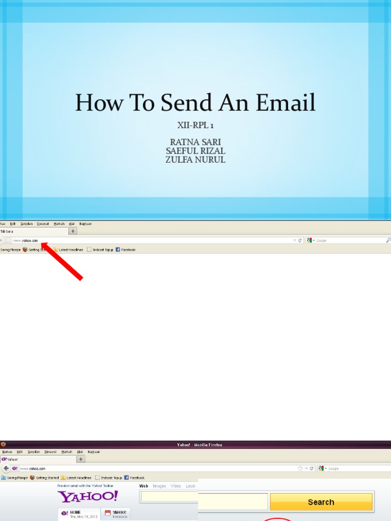 How To Send An Email: Xii-Rpl 1 Ratna Sari Saeful Rizal Zulfa Nurul | PDF