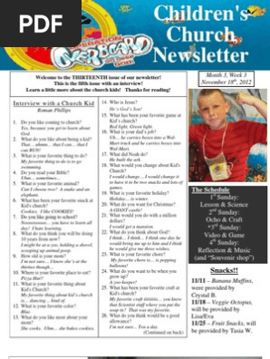 Newsletter 11-18-12
