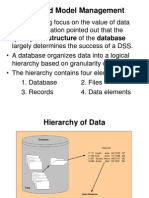 Data and Model Management: Quality and Structure of The Database