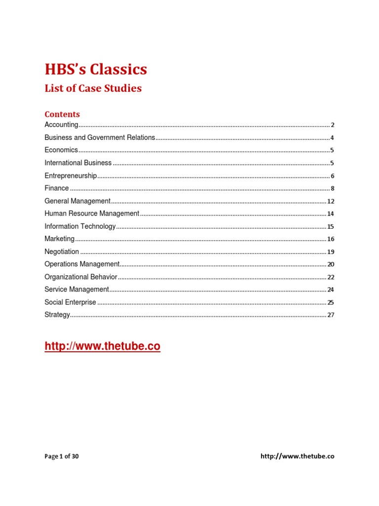 hbs case study pdf