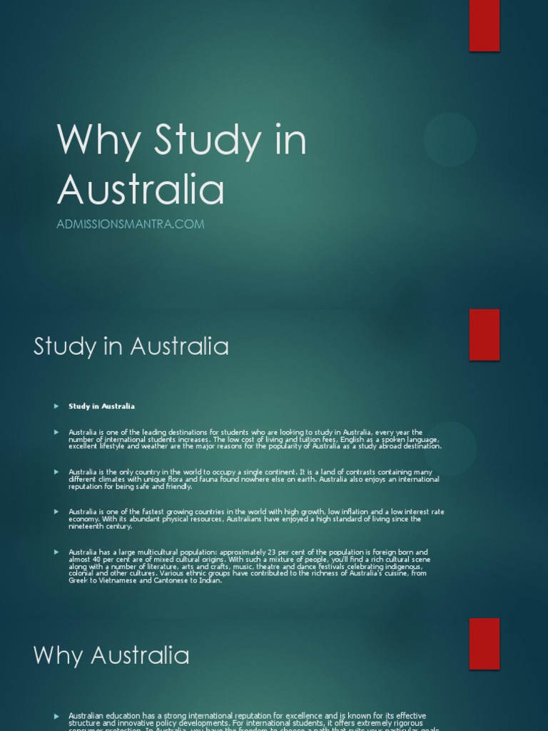 Growing Destination Study in Australia