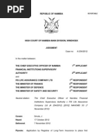 Chief Executive Officer of Namibia Financial Institutions Supervisory Authority v Fis Life Assurance Company Ltd & Others.