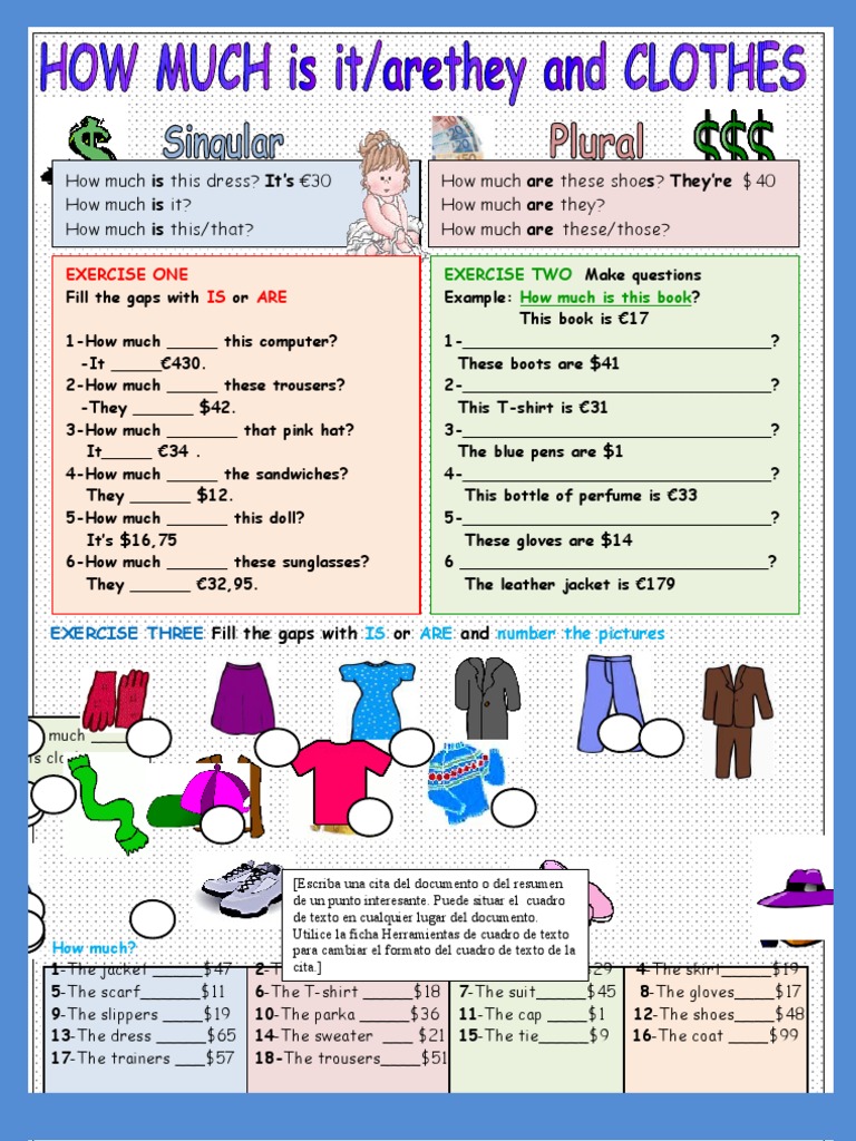How Much Is It Are They And Clothes Pdf