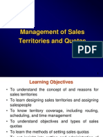 Management of Sales Territories and Quotas