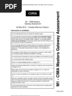 M1 - CIMA Masters Gateway Assessment 22 May 2012 - Tuesday Afternoon Session