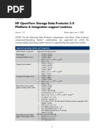 HP Openview Storage Data Protector 5.0 Platform & Integration Support Matrices