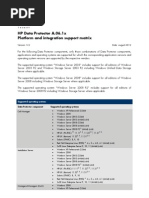 HP Data Protector A.06.1x Platform and Integration Support Matrix