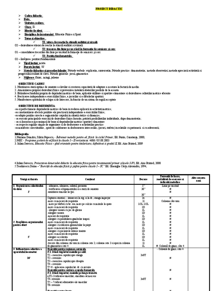 Plan Lectie Clasa Ii 2