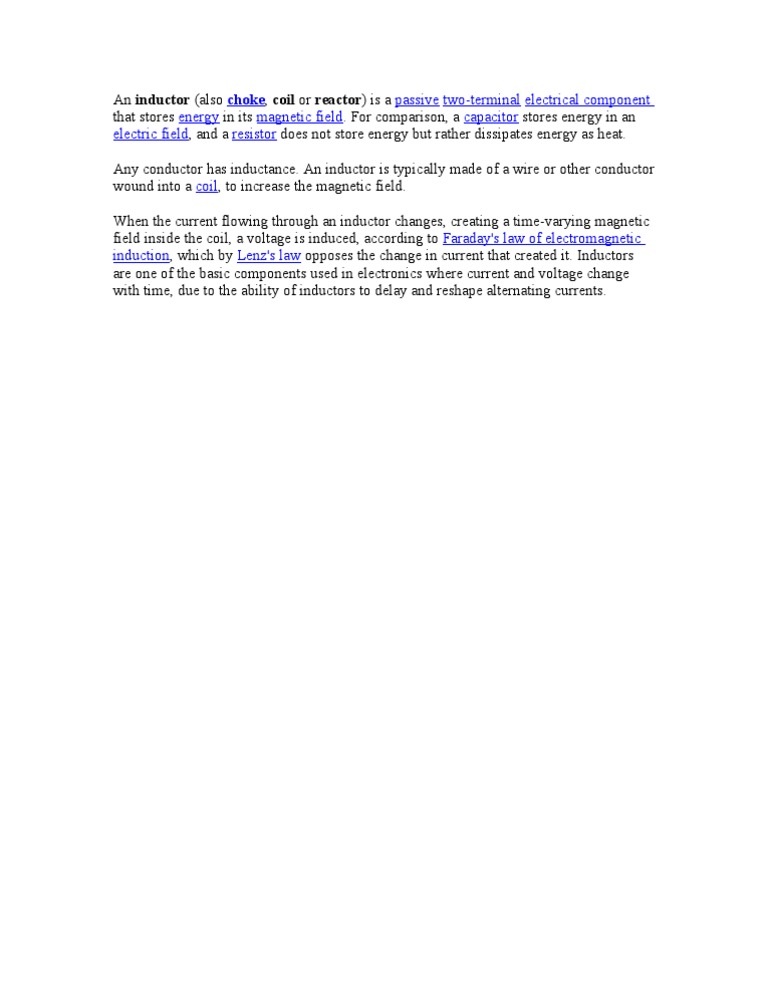 An Inductor | PDF | Science & Mathematics