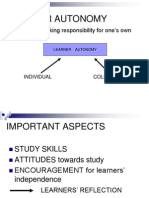 Learner Autonomy: A Matter of Taking Responsibility For One's Own Learning