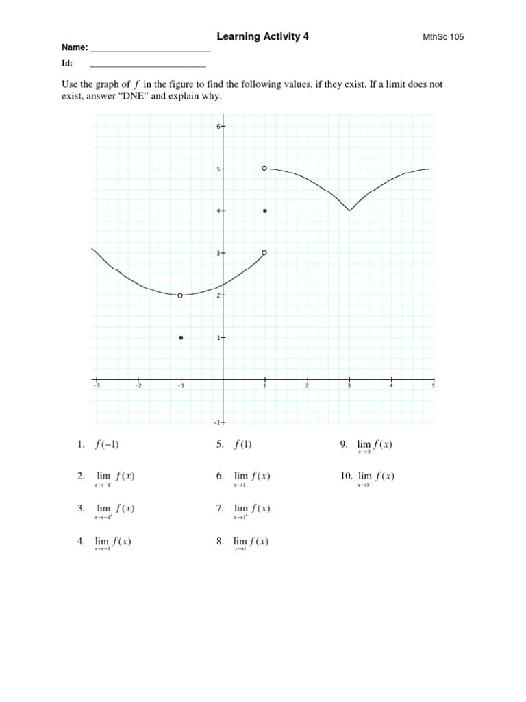 Limits Exercises With Answers | PDF | Asymptote | Fraction (Mathematics)