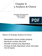 Chapter 6 Analysis & Strategy Choice Fred R. David