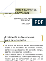 El Docente y Su Papel en La Innovación