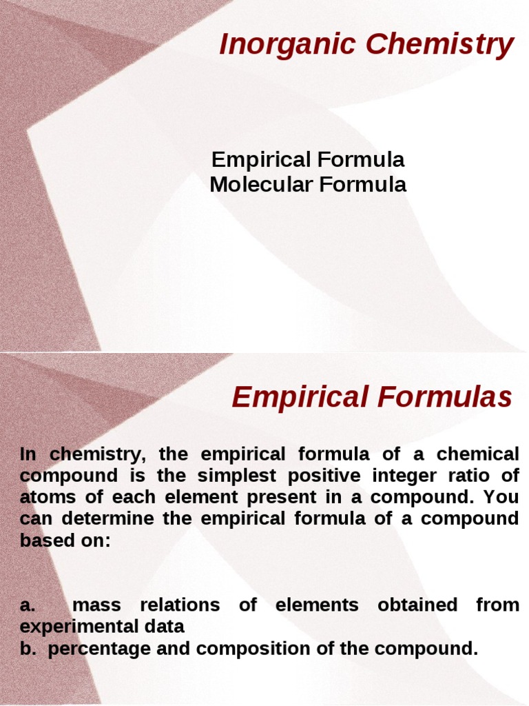 Yvonne - Empirical and Molecular Formula | PDF | Molecules | Formula