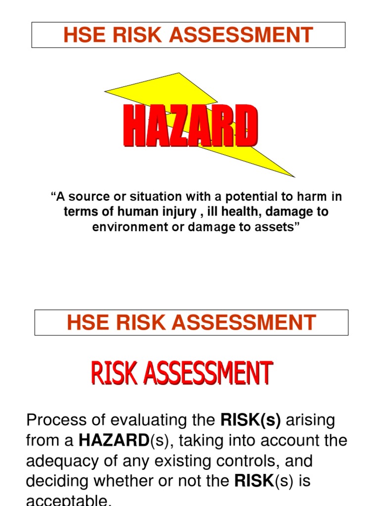 Copy of HSE Risk Assessment Scribd | Risk Assessment | Risk
