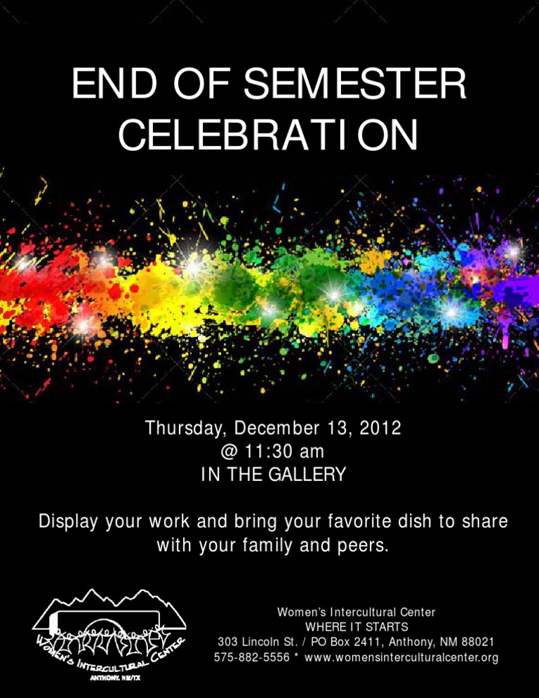 121312 End of Semester Celebration PDF