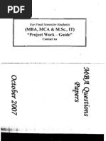 MBA Question Papers For Oct 2007 and May 2008 MKU