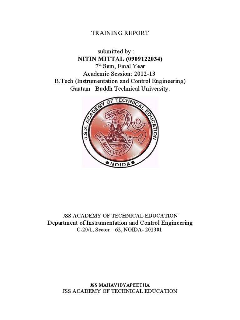B.Tech Training Report 2012-13 | PDF
