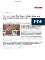 Em Entrevista, Rita Romero Fala Sobre Alta Nos Investimentos Publicitários