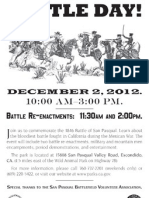 San Pasqual Battle Day Flyer For 2012