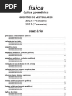 Física - óptica geométrica questões de vestibular  2012